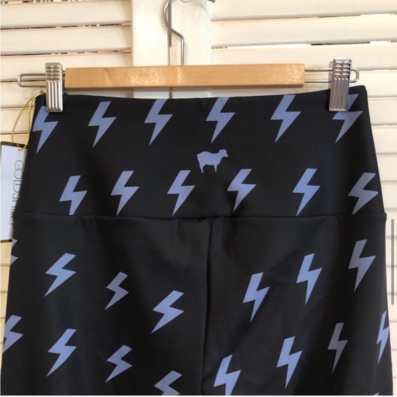 NWT Goldsheep Lightning Fit GS Bolt Blue Leggings Medium - Picture 7 of 11